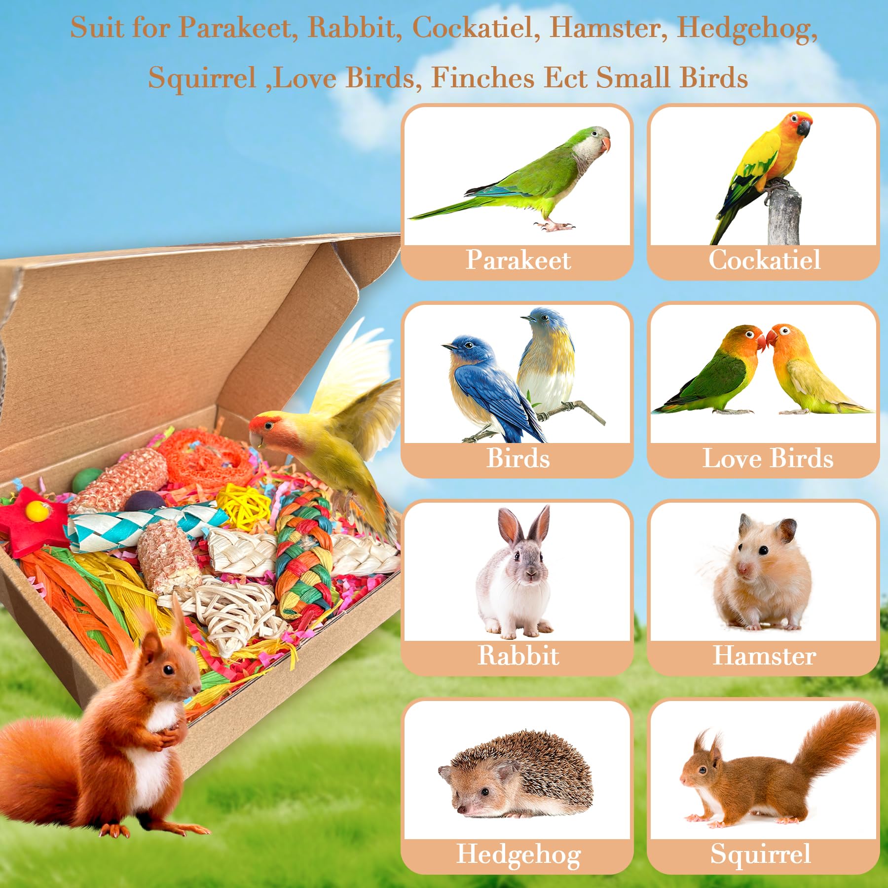 Tyotrbs Parakeet Toys cockatiel installation is simple and clean