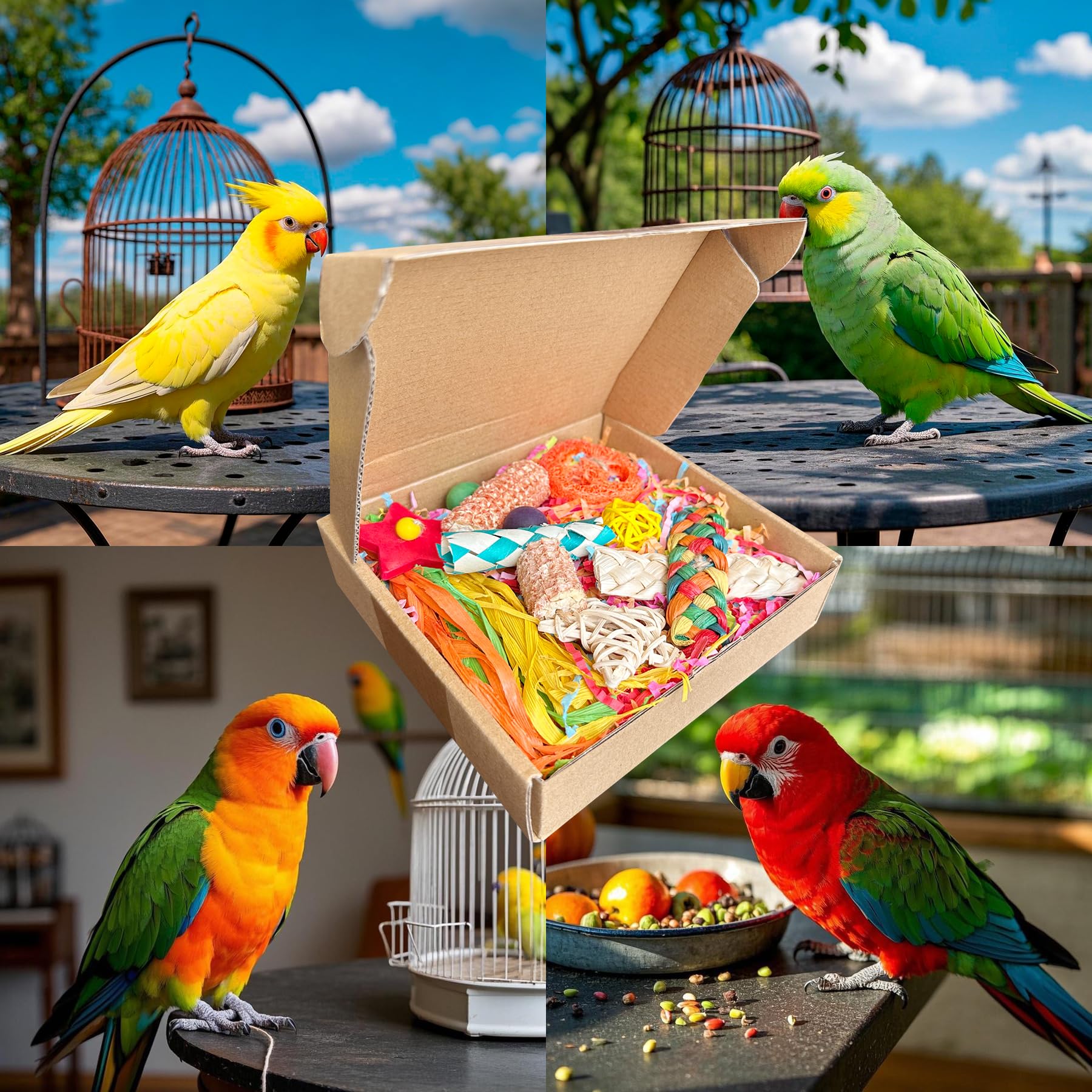 Tyotrbs Parakeet Toys natural fiber textures support beak care