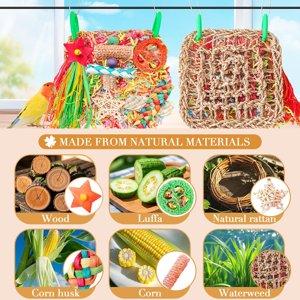 Tyotrbs Parakeet Toys tear zone shredded paper exploration