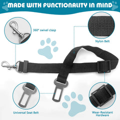 TYTDOUTER adjustable-dog-seat-belt-length adapts from small to large dogs for comfort