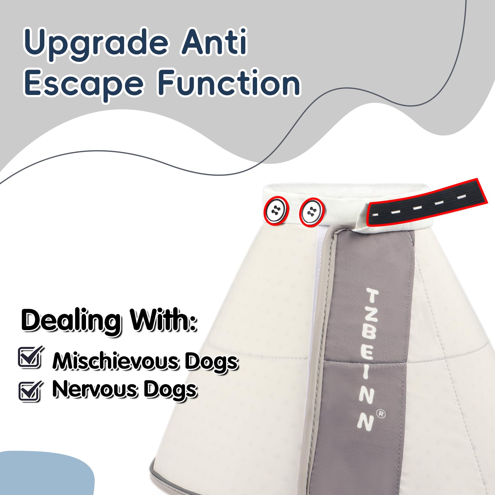 TZBEINN soft dog cone rest comfort enables calmer rest during recovery.