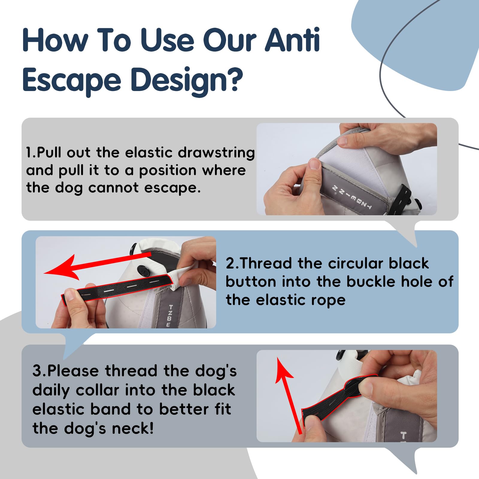 TZBEINN soft dog cone size M neck girth 9.45-13.39 ensures correct fit for medium dogs.