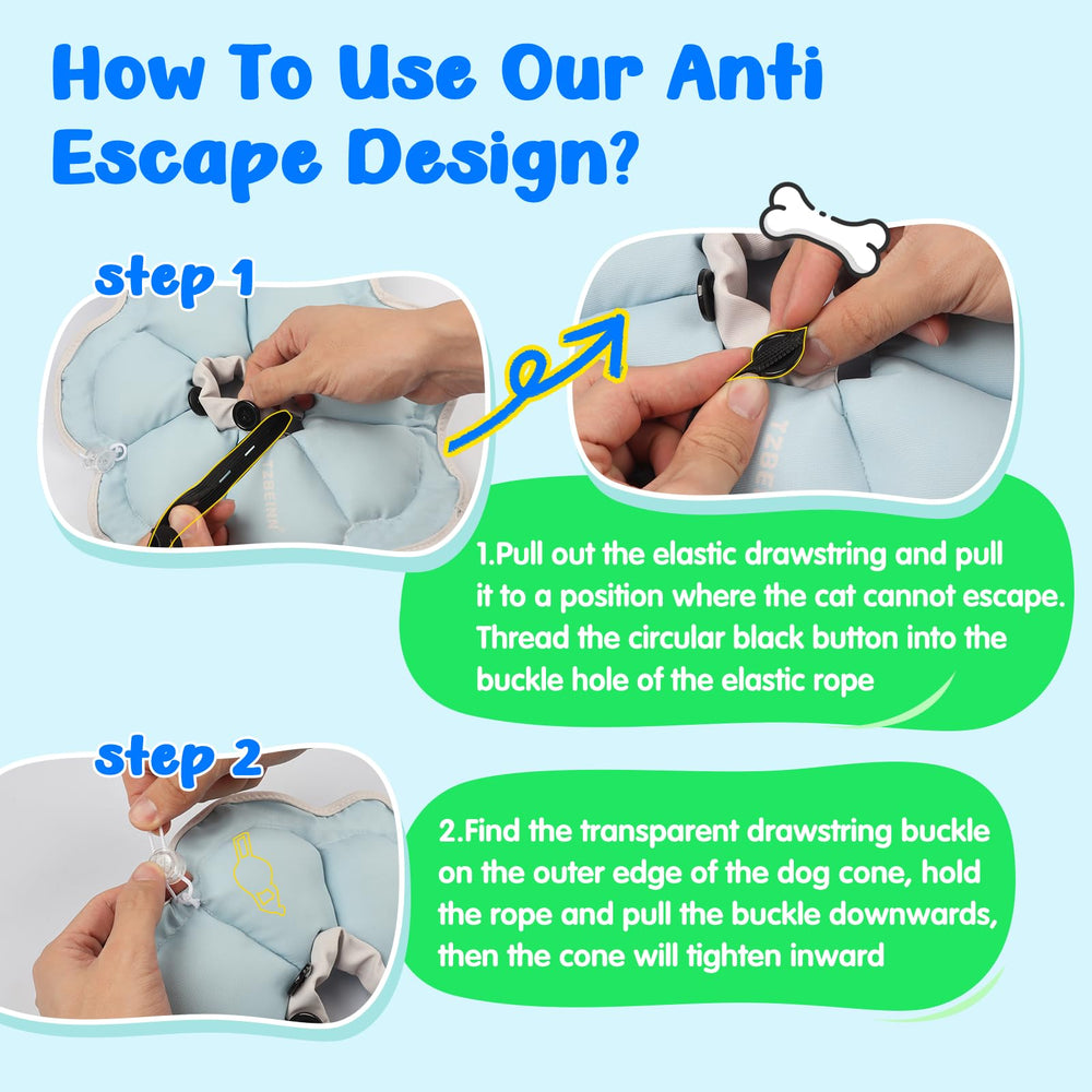 TZBEINN soft dog cone with waterproof fabric stays cleaner during recovery.