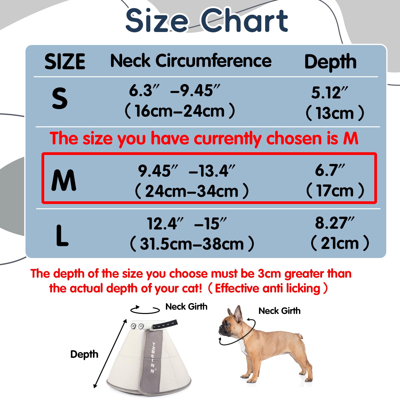 TZBEINN soft dog cone waterproof windproof fabric stays comfortable in varied weather.