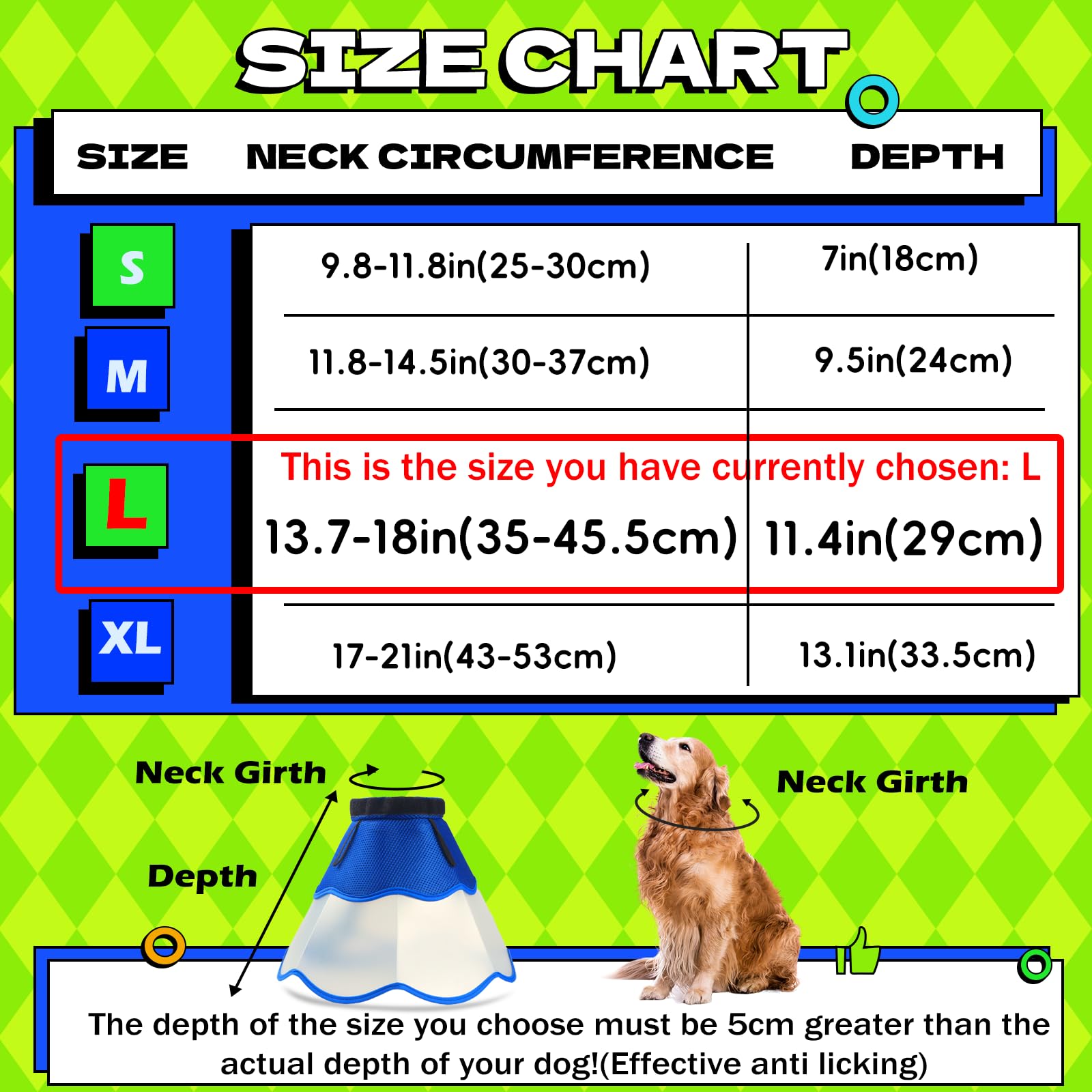 TZBEINN dog cone side view highlighting breathable fabric and EVA interior.