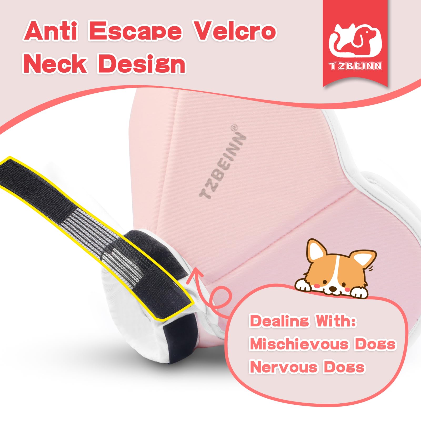 TZBEINN soft dog cone size-chart-measurement helps choose the correct fit.