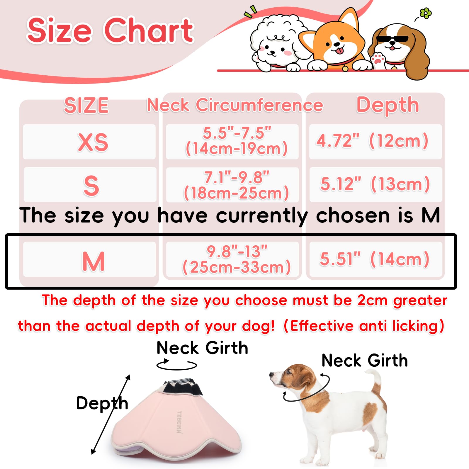 TZBEINN soft dog cone two-way wear supports eating and drinking while limiting licking.