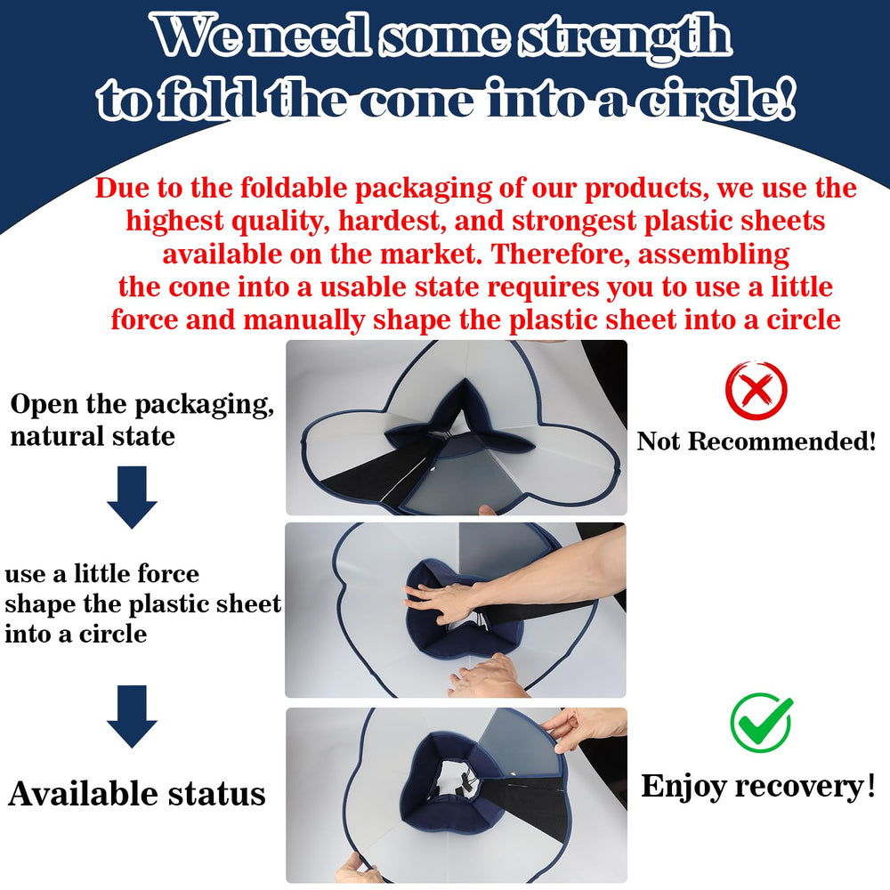 TZBEINN XL dog cone with adjustable cord lock for precise snugness