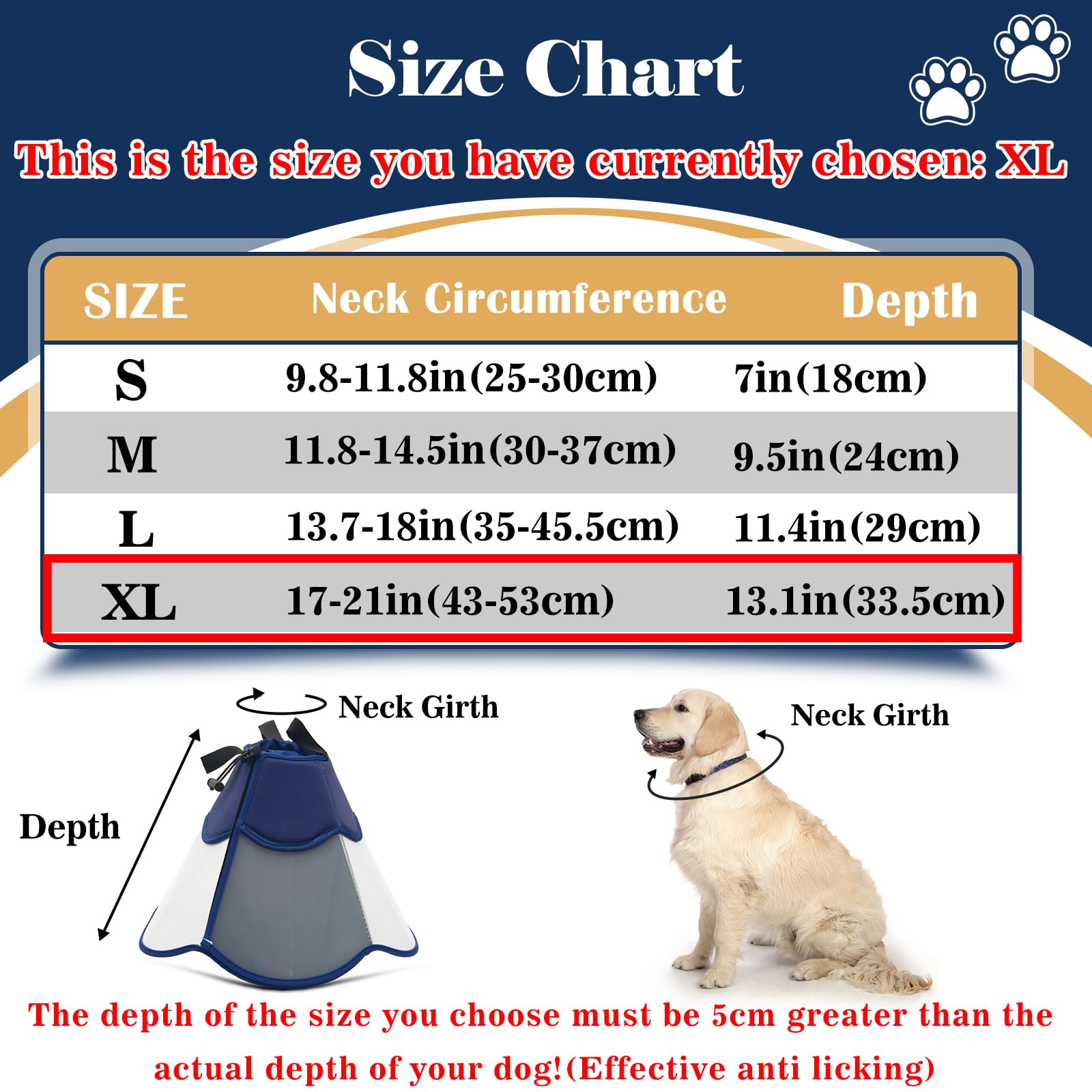 TZBEINN XL dog cone elastic collar attachment adds security during activity