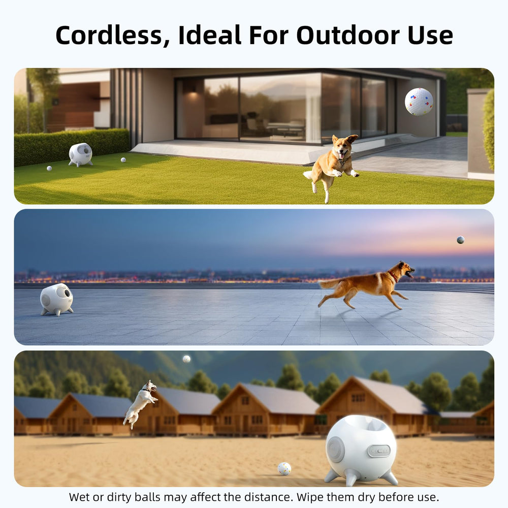 uahpet automatic ball launcher long battery life powers hundreds of throws