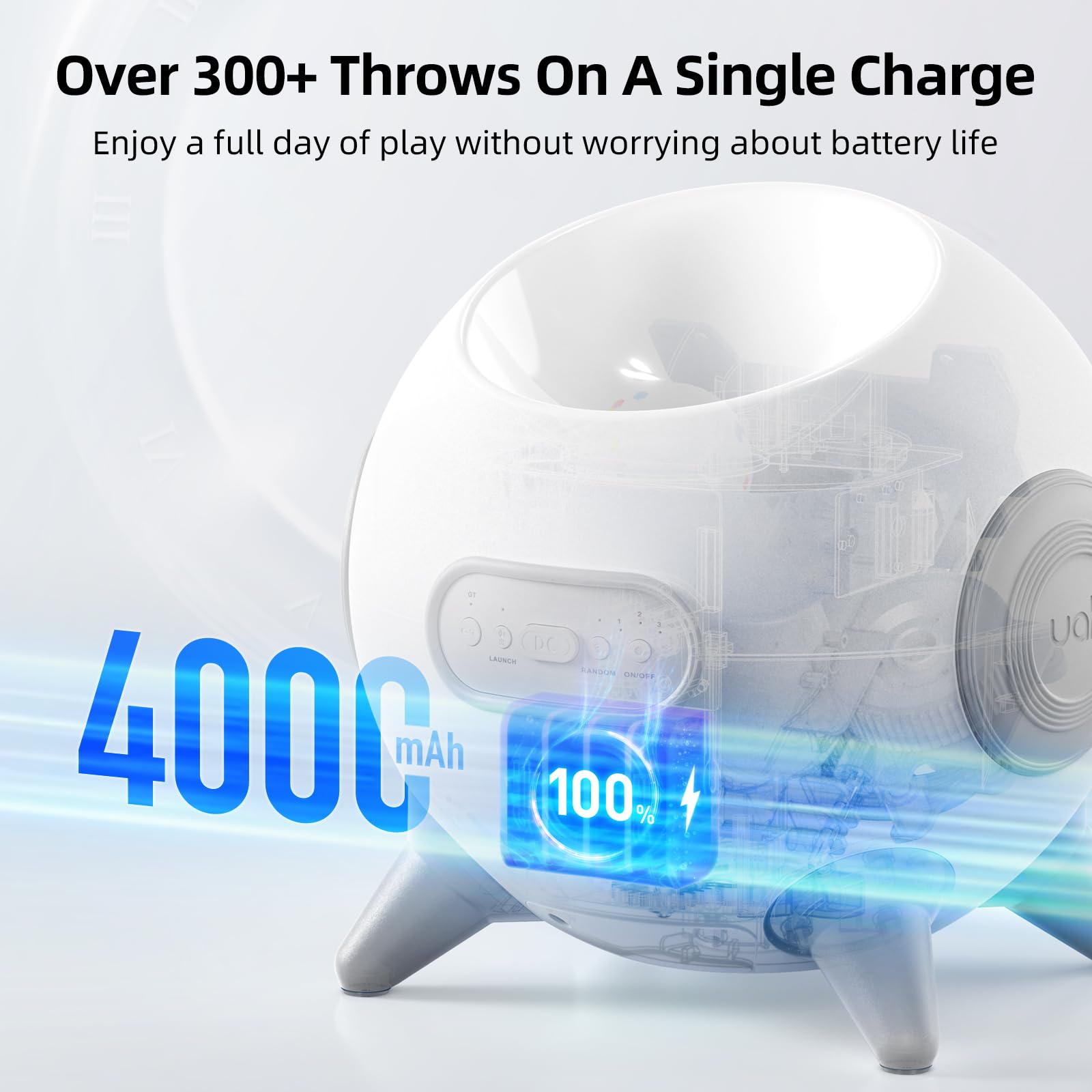 uahpet automatic ball launcher durable balls resist tearing and clean easily