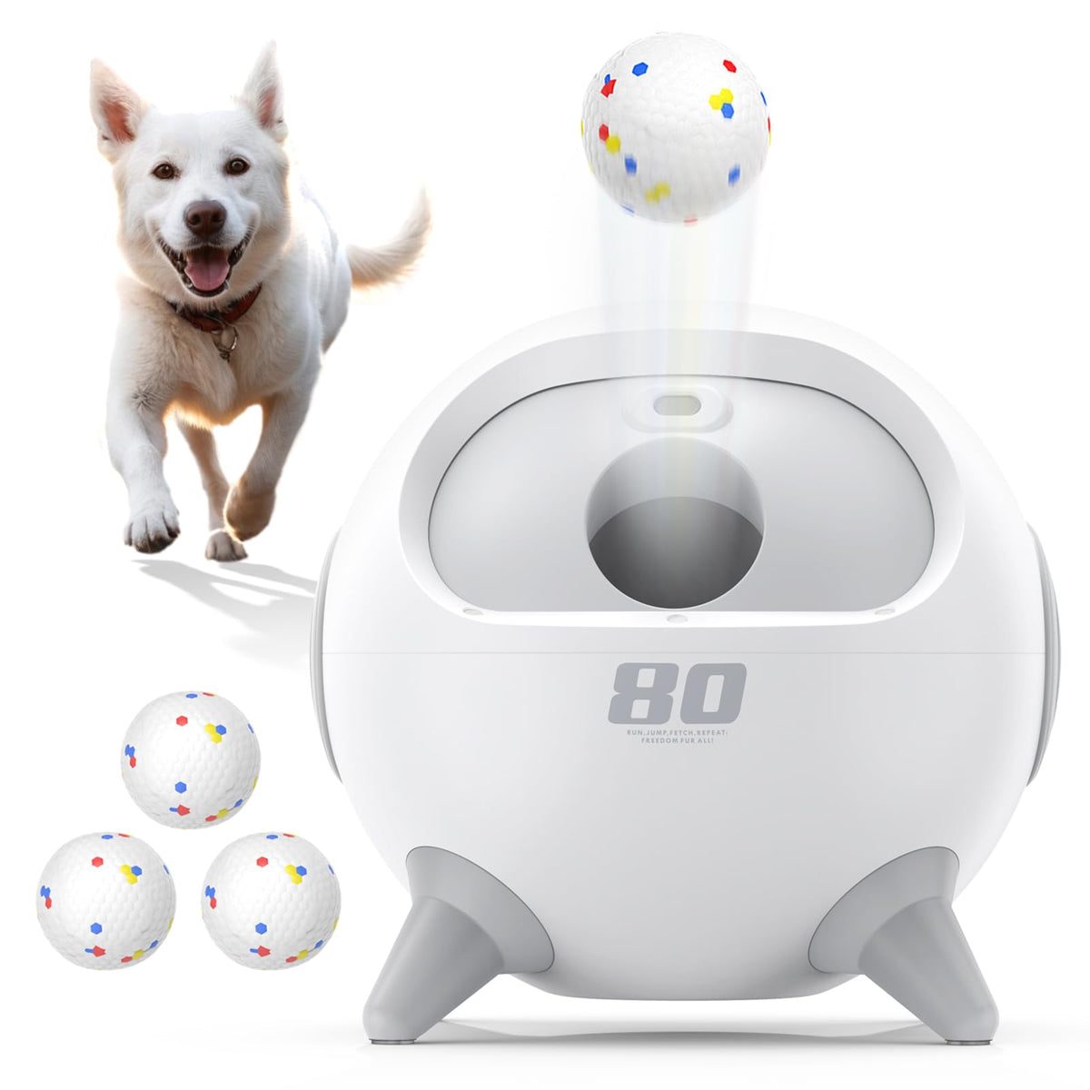 uahpet automatic ball launcher with obstacle detection for safer dog play