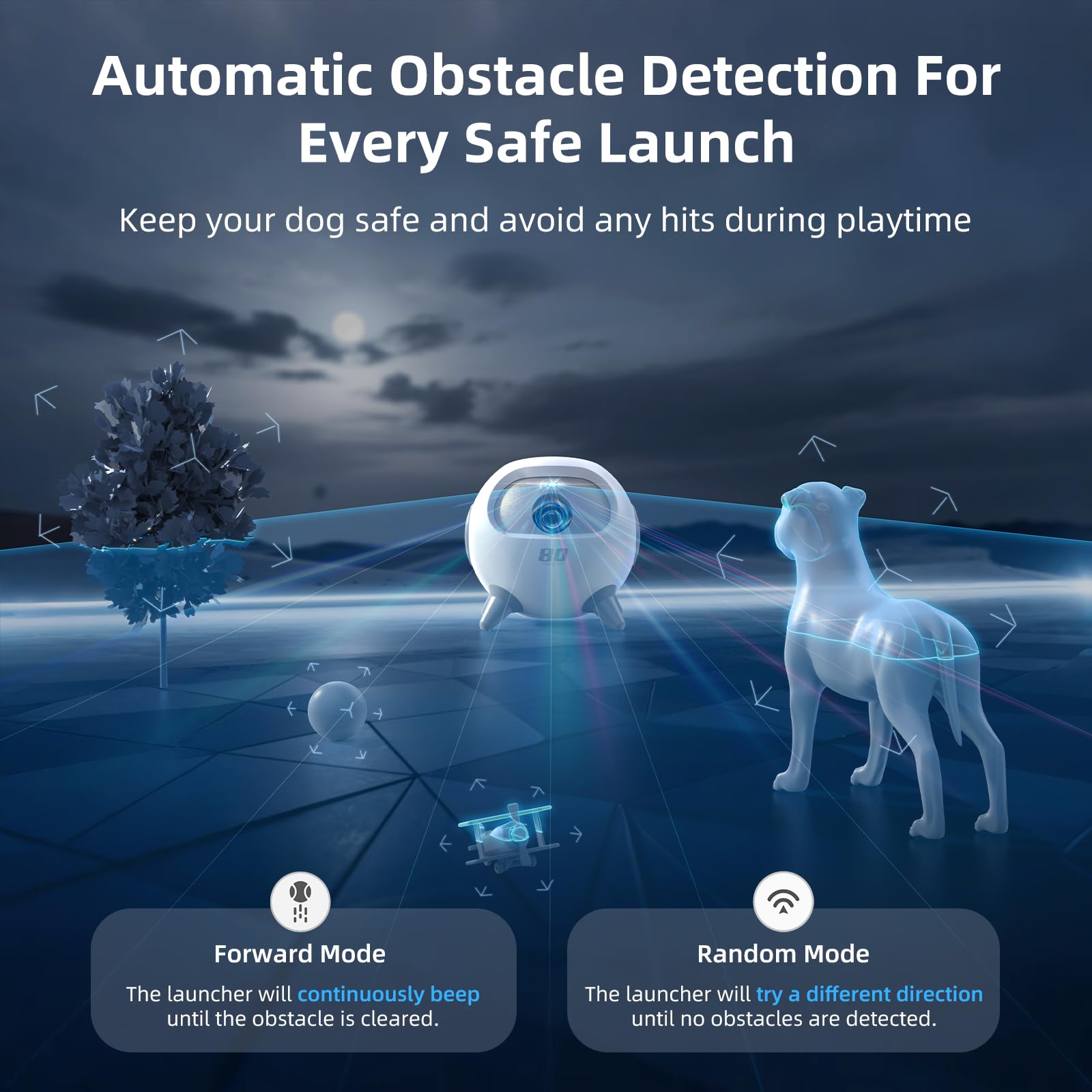 uahpet automatic ball launcher side view highlighting portable design.