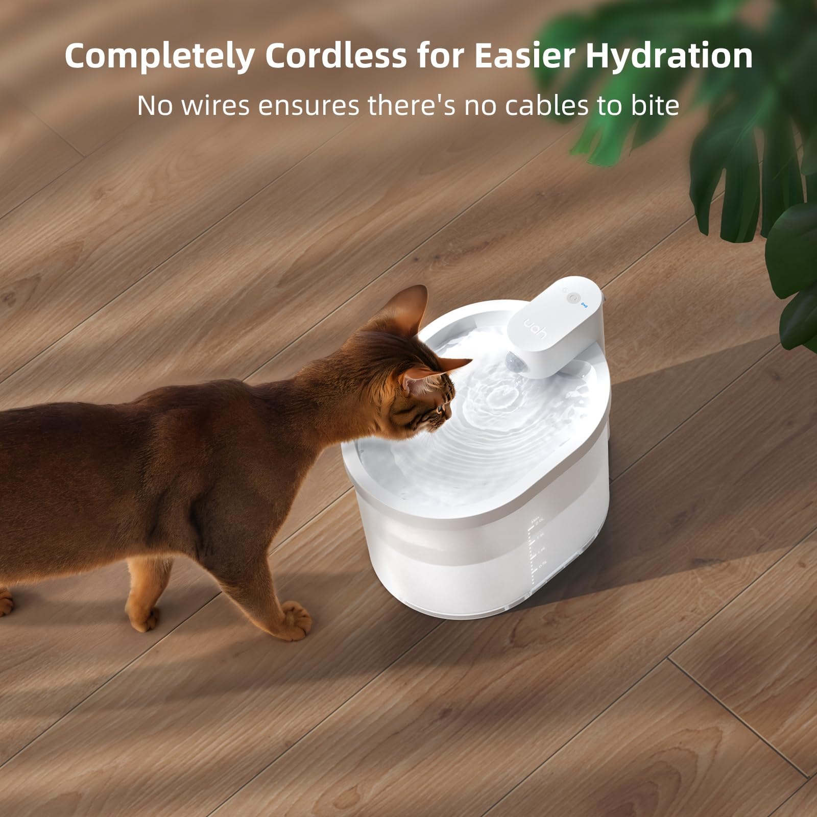 uahpet cat water fountain 5000mAh battery life boosts days between charges