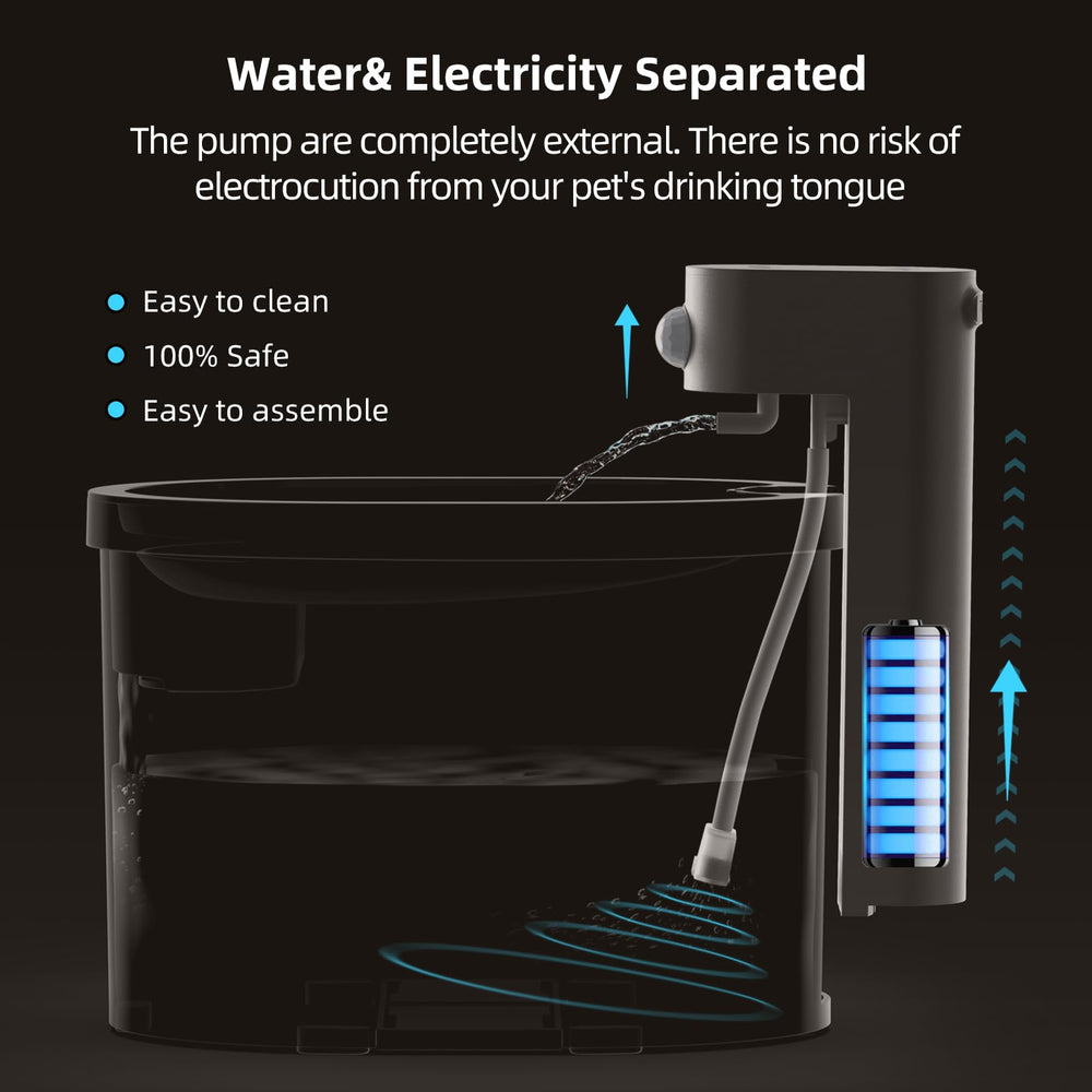 uahpet cat water fountain food-grade abs tray is durable
