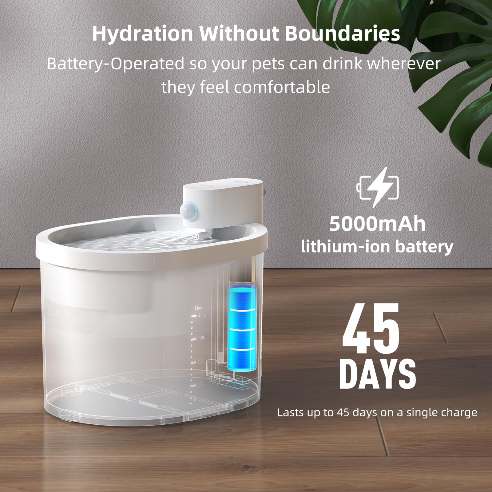 uahpet cat water fountain pumpless design reduces cleaning effort