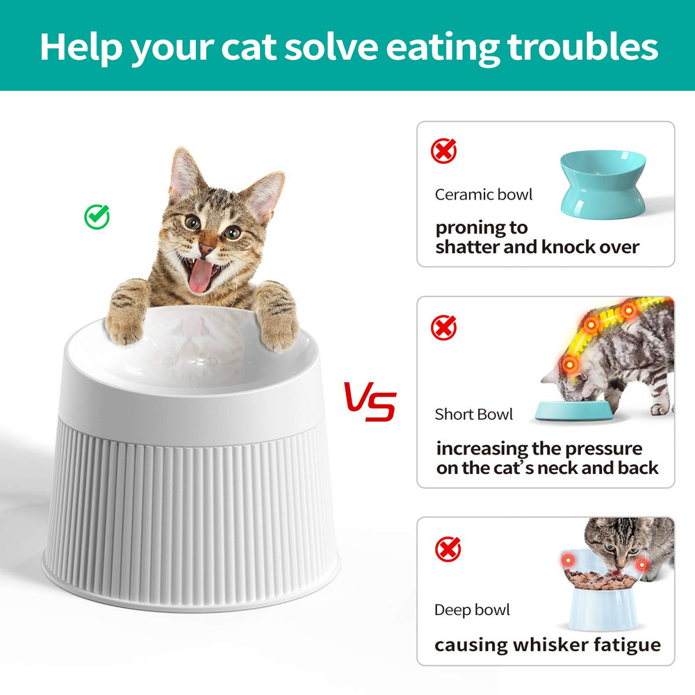 uahpet elevated cat bowl anti-slip base keeps bowls steady during meals