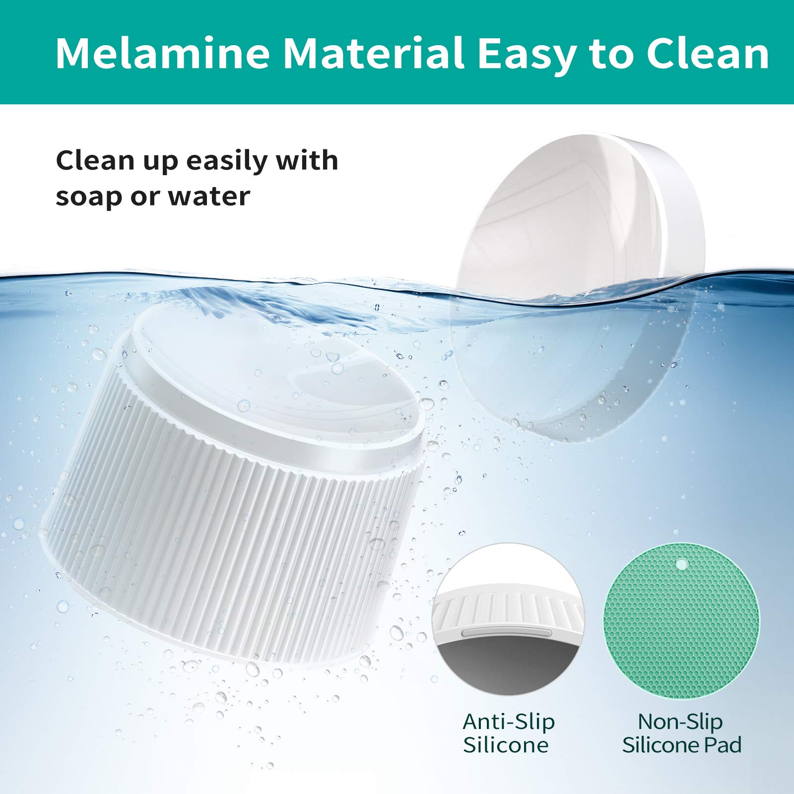 uahpet elevated cat bowl in-use demonstrates tidy feeding with reduced noise