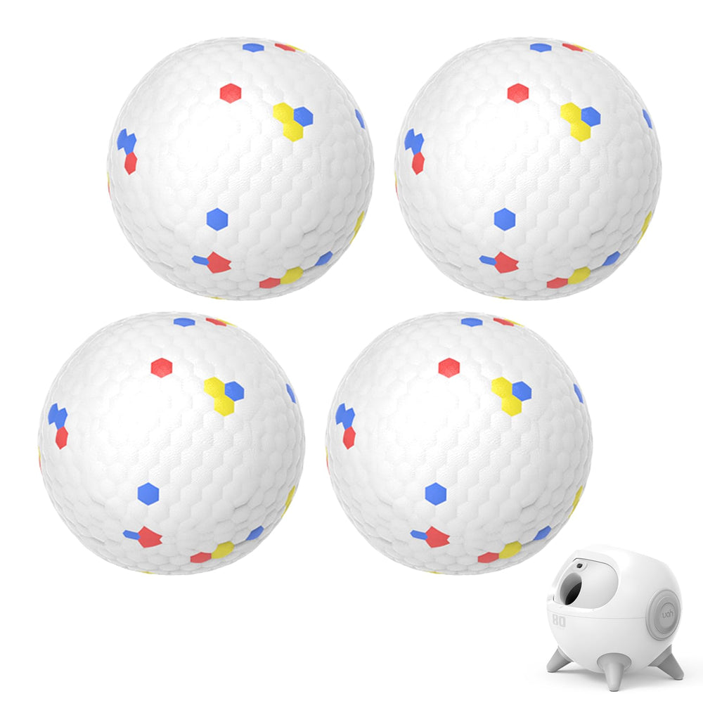uahpet iRetriever balls 4-pack packshot showing durable fetch toy for dogs