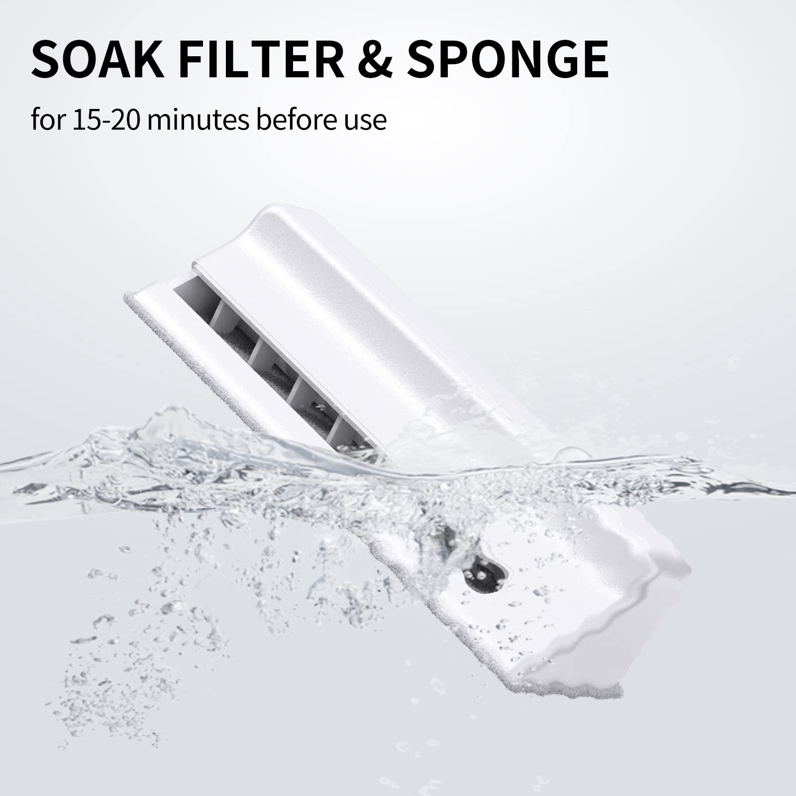 uahpet pre-soak and rinse step prevents charcoal dust in fountain water