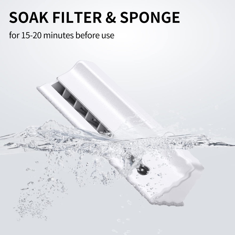 uahpet pre-soak and rinse step prevents charcoal dust in fountain water