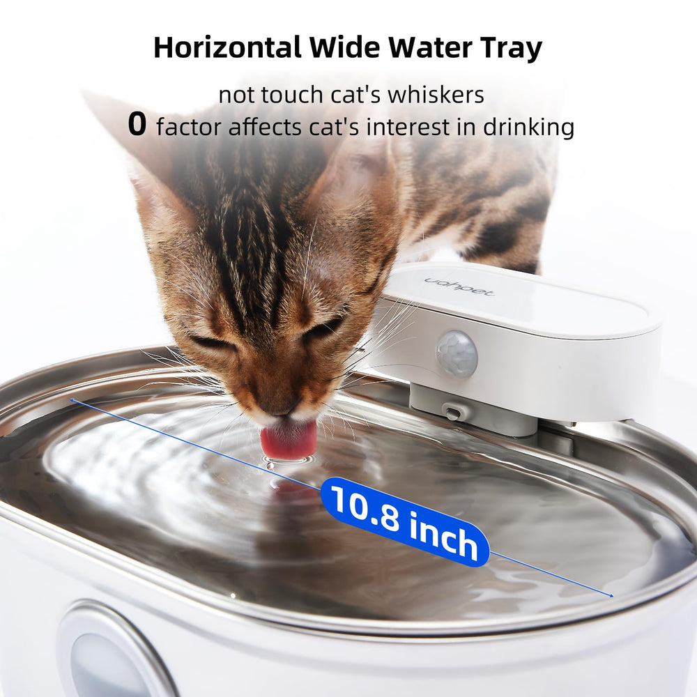 uahpet wireless cat water fountain detachable parts cleaning shows easy maintenance