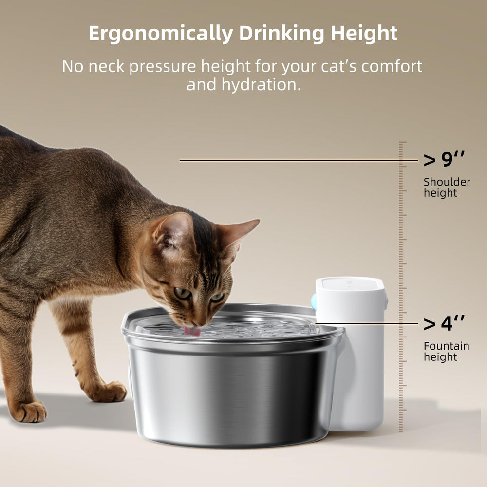 uahpet wireless cat water fountain external-pump safety view shows water-electrical separation