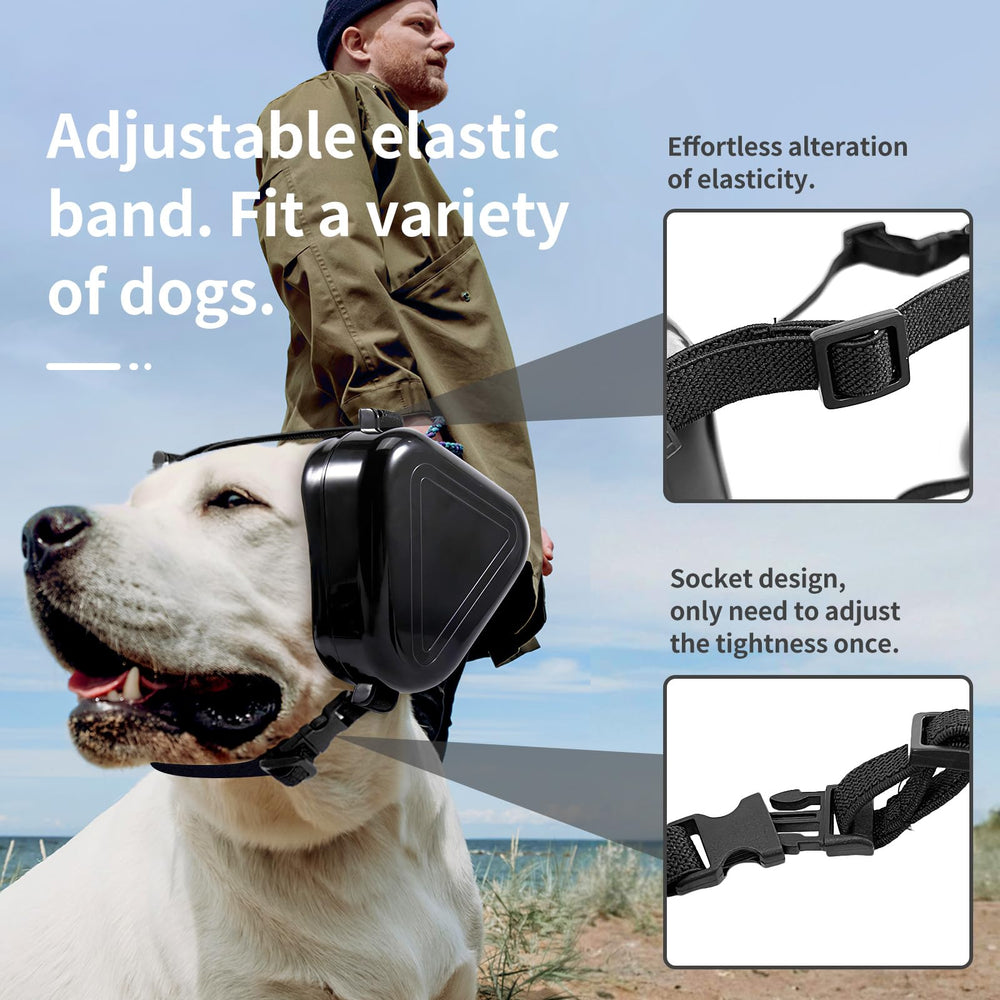 uaidie dog ear muffs on dog wearing for anxiety relief during storms