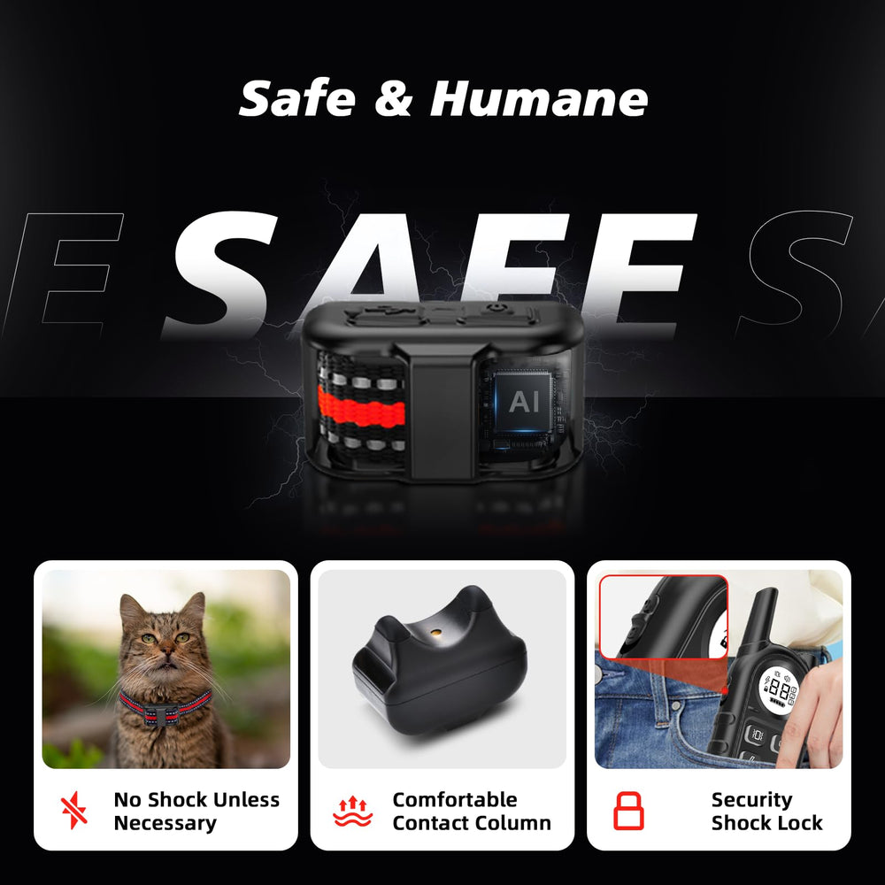 UbaNinva red waterproof collar highlights IPX7 protection for outdoor wear.