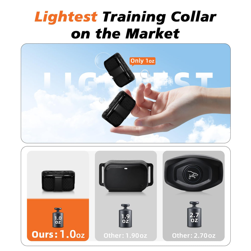 UbaNinva Tiniest Dog Shock Collar strap close-up highlights breathable strap for long sessions.