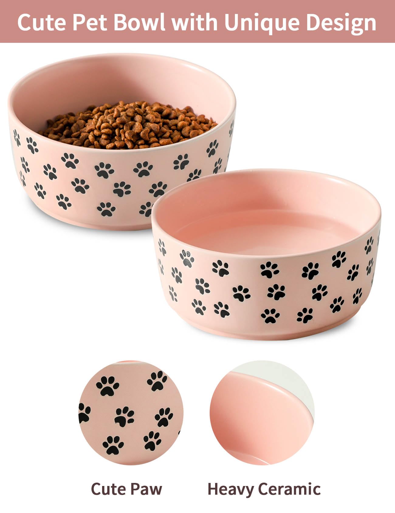 UBEE smooth ceramic surface with paw pattern enhances mealtime aesthetics and cleaning