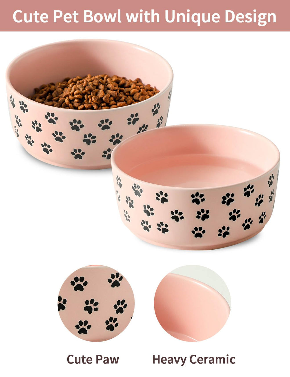 UBEE smooth ceramic surface with paw pattern enhances mealtime aesthetics and cleaning