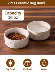 UBEE ceramic bowls 5.1-inch height, comfortable feeding for dogs and cats