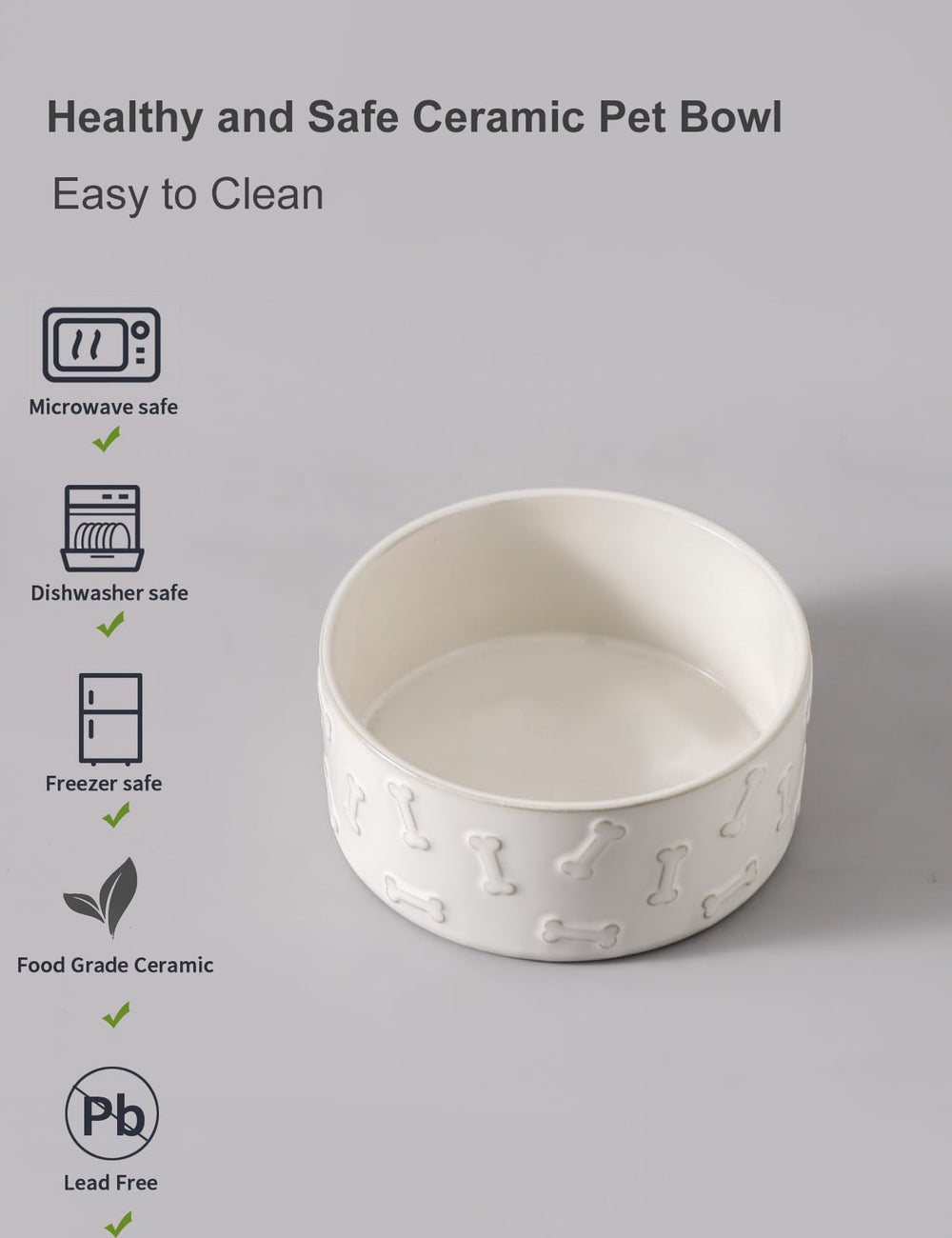 UBEE ceramic dog bowl set dishwasher-safe for quick cleanup after meals