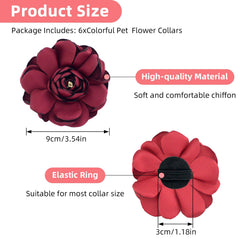 UBQUBQ flowers feature elastic back for easy, secure collar attachment.