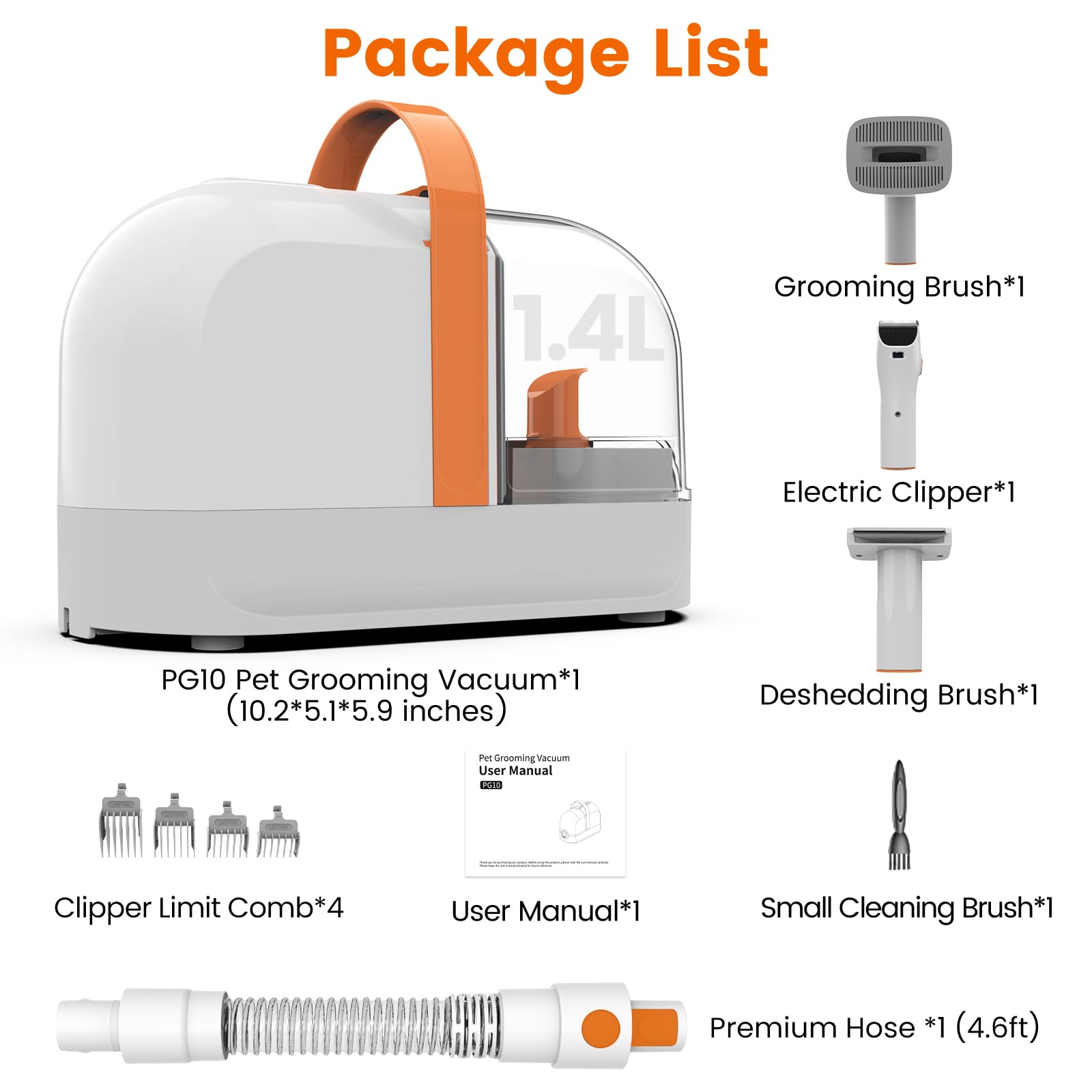 ubrobo low-noise operation at 60 dB keeps pets calmer during grooming.