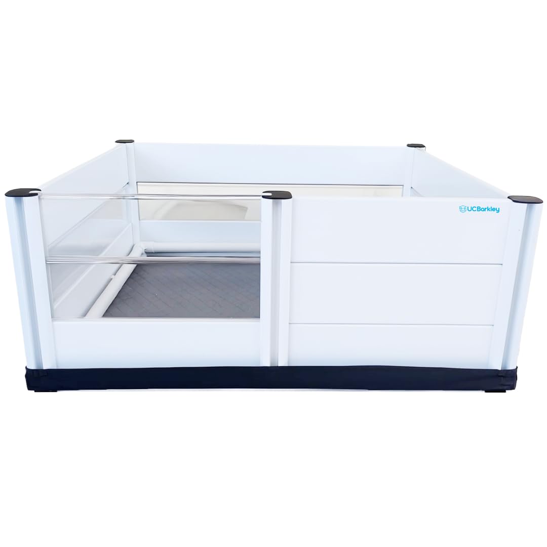 UC Barkley whelping box clear window panel lets you monitor puppies calmly.