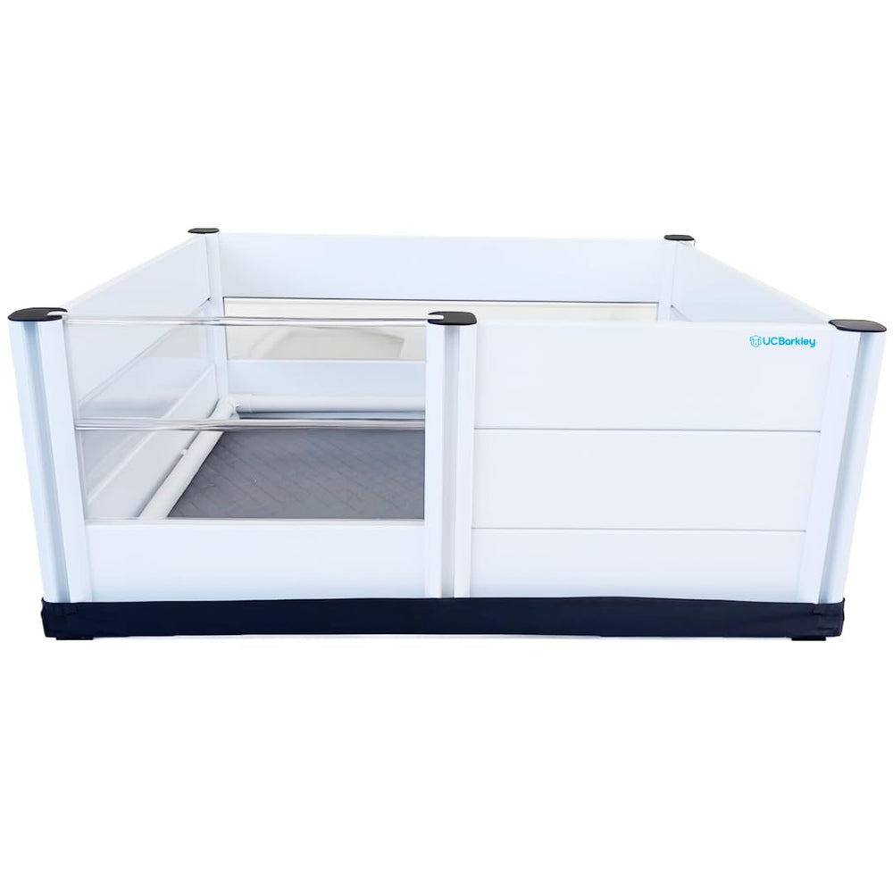 UC Barkley whelping box clear window panel lets you monitor puppies calmly.