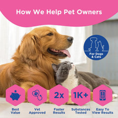 UCARI Pet Sensitivity Test hair-sample collection for non-invasive at-home analysis.