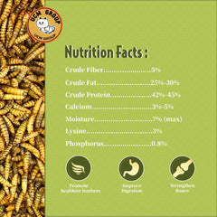 UCM Group 5lb dried BSFL treats for birds during feeding time.