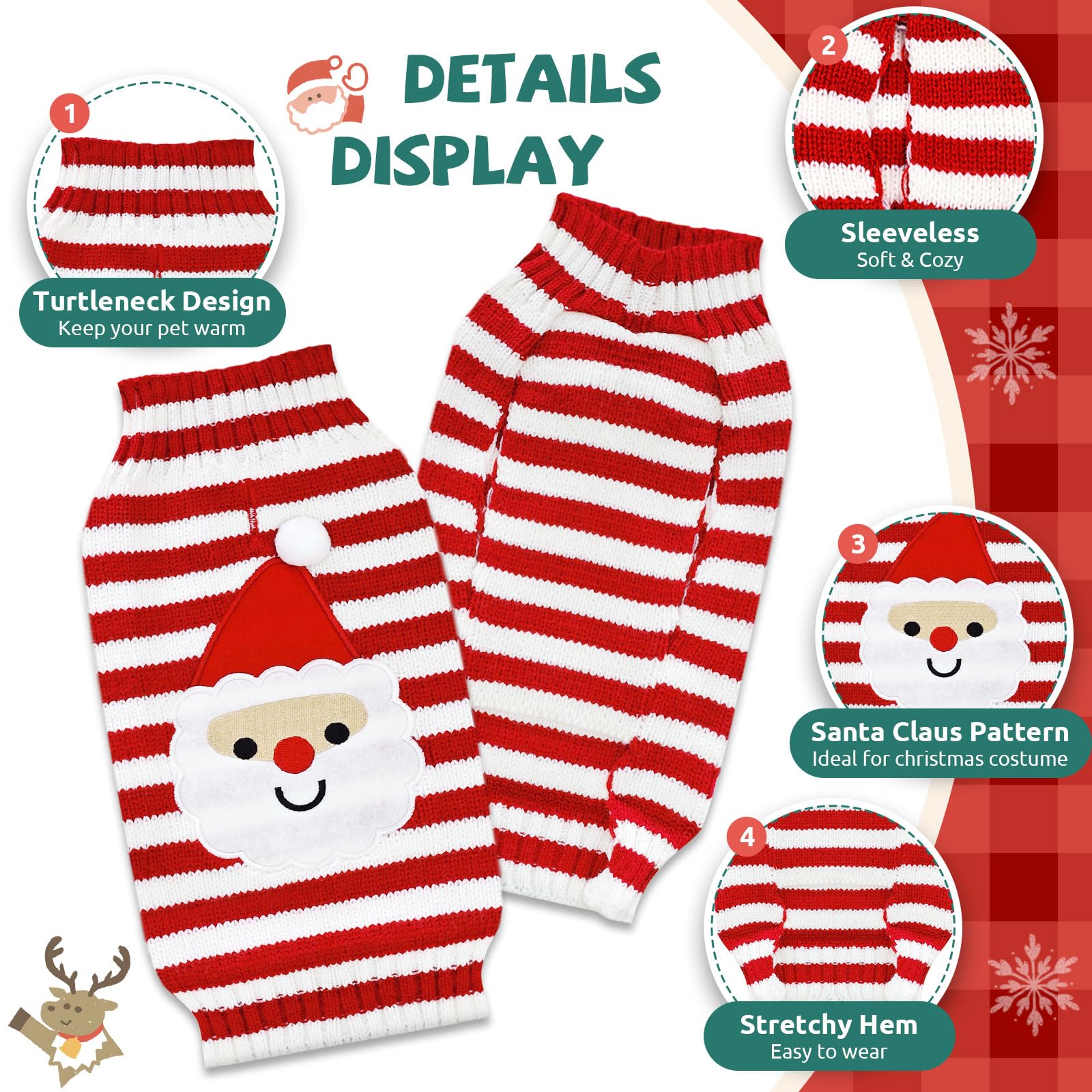 UETZLTB dog sweater size range xxs-xxl fits a wide variety of breeds.