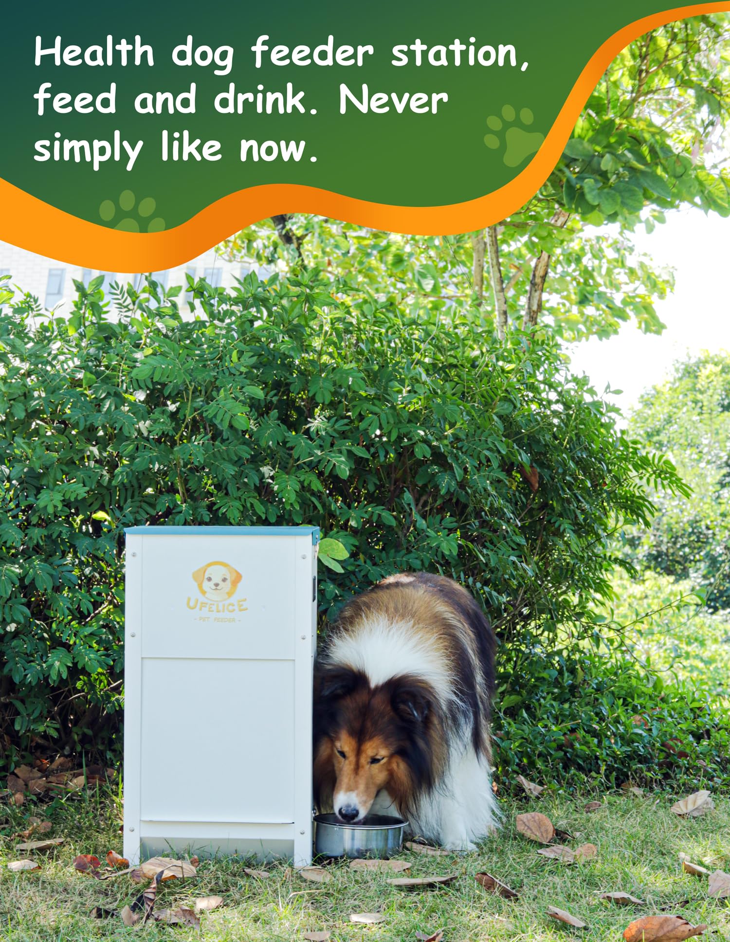 UFelice Dog Feeder automatic-dispense enables hands-free feeding convenience.