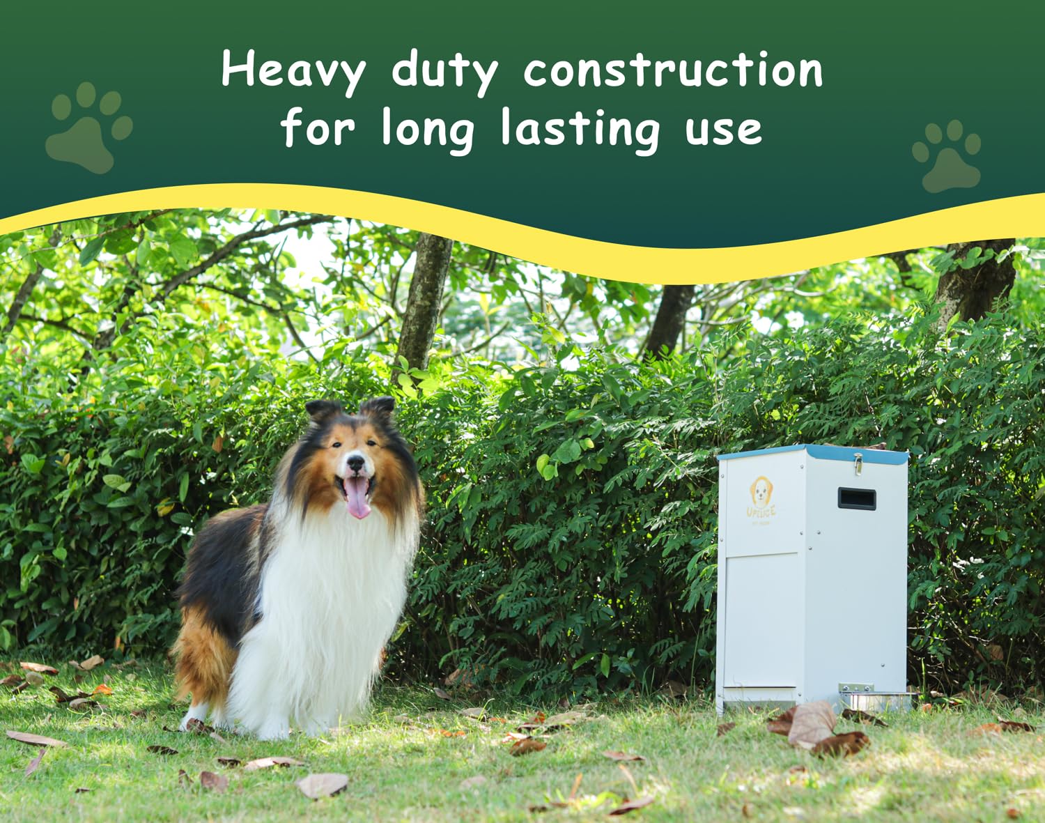 UFelice Dog Feeder outdoor-use design demonstrates weatherproof durability.