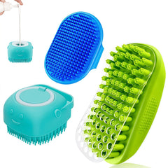 UGNEL 3PCS dog bath brush set front view for easy grooming
