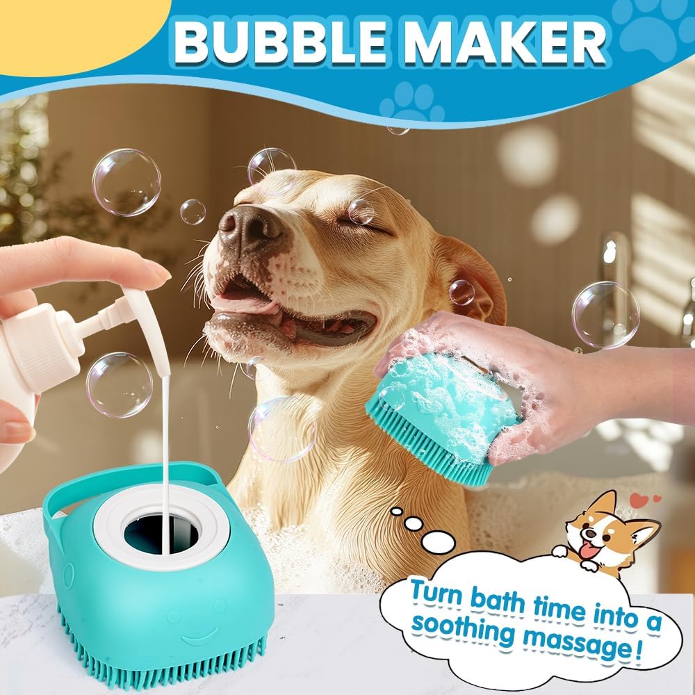 UGNEL ergonomic loop-handle dog brush for comfortable grip during bathing