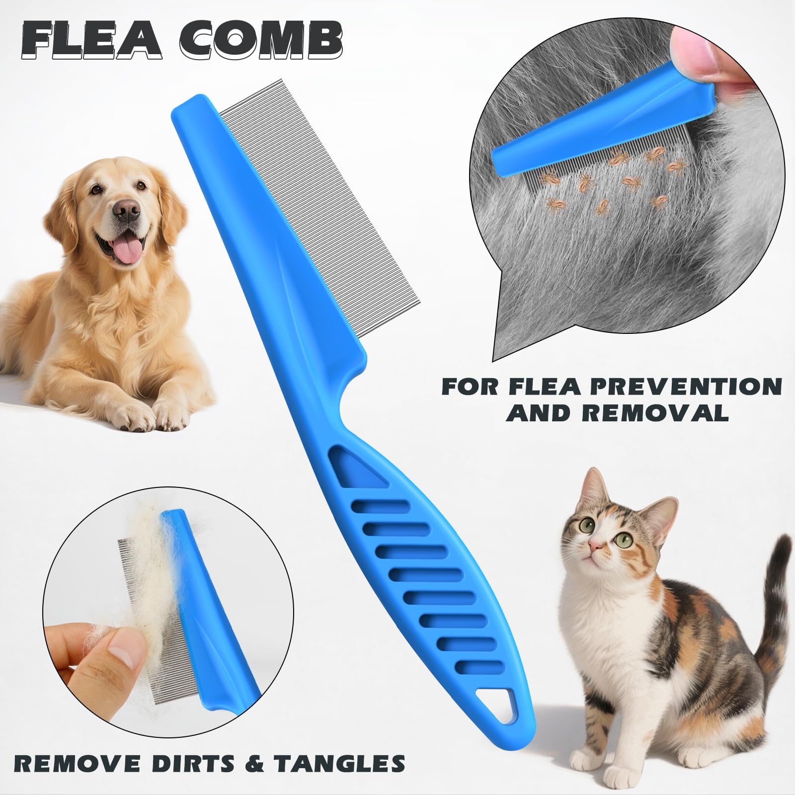 UGNEL ergonomic non-slip handle blue design boosts comfort during grooming