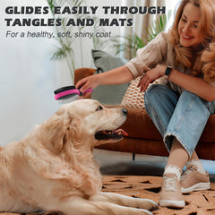 UGNEL nylon brush adding shine to coat after detangling