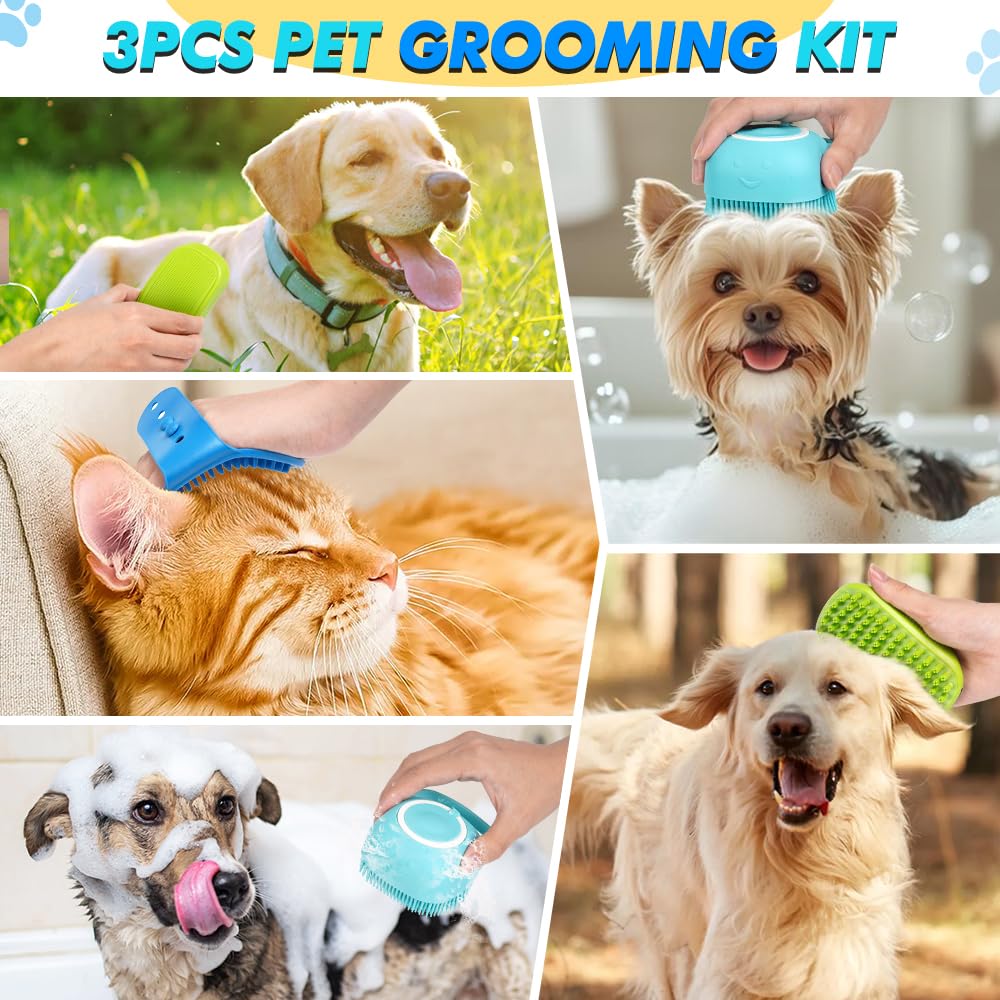 UGNEL soft TPR bristles massage and groom dogs gently