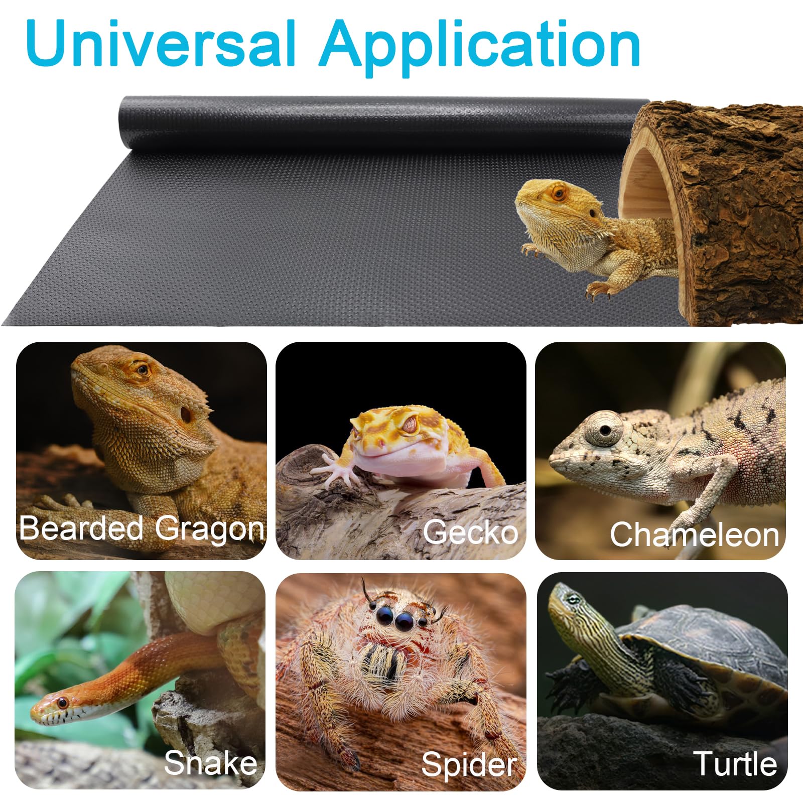 Uigidori heat-absorbent reptile mat enhancing enclosure temperature