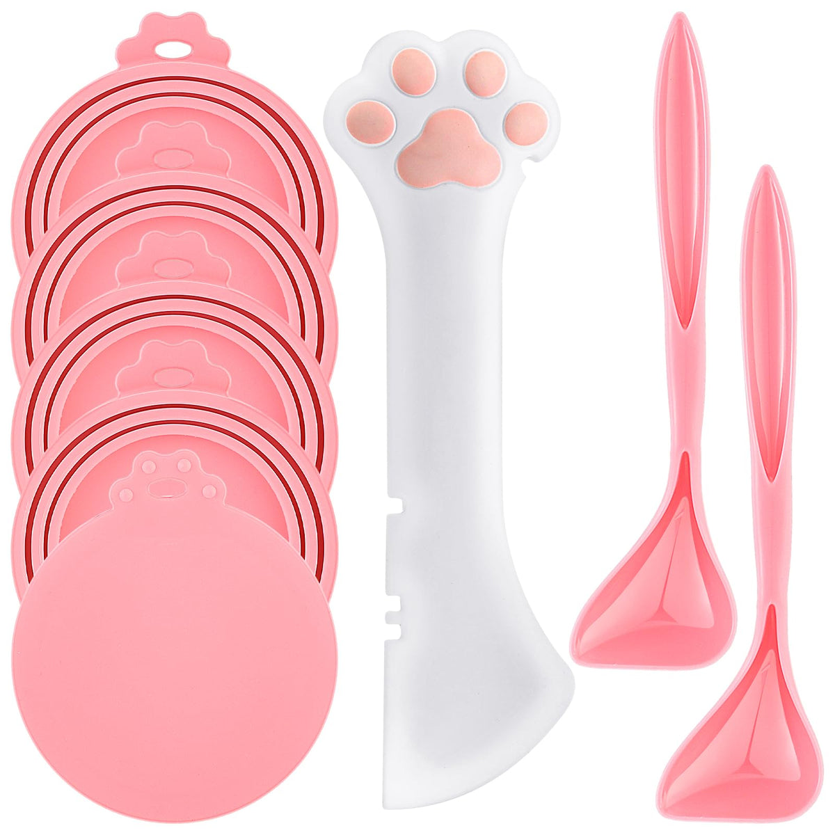 Uiifan cat can covers pink 8-piece set keeps food fresh